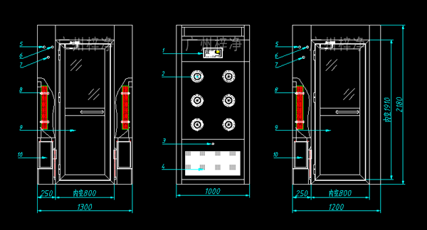 标准风淋室立体结构图
