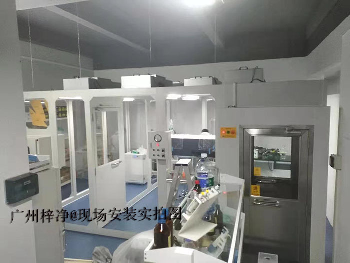 风淋室、传递窗、洁净棚、洁净工作台搭配使用效果